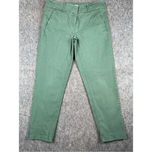 Ann Taylor Loft Dress Pants Women 10 Green Flat Front Slash Pocket Formal Career